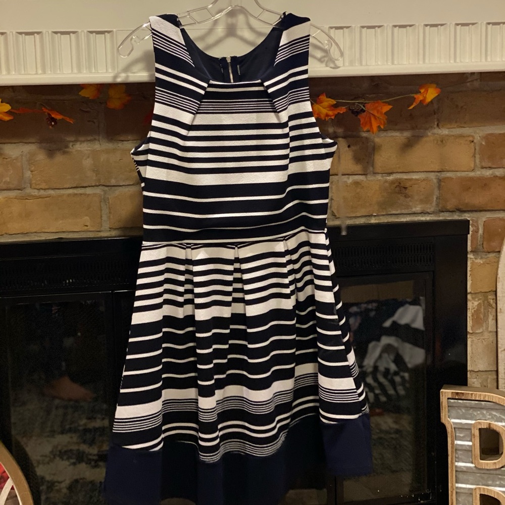 Navy Blue & White Dress